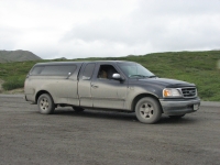 The truck took a mud bath